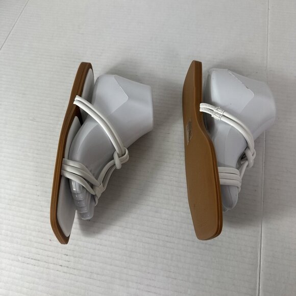 Azalea Wang Women's 8 Stetson White Slip On Square Toe Knot Sandals New 0188 - Picture 11 of 15